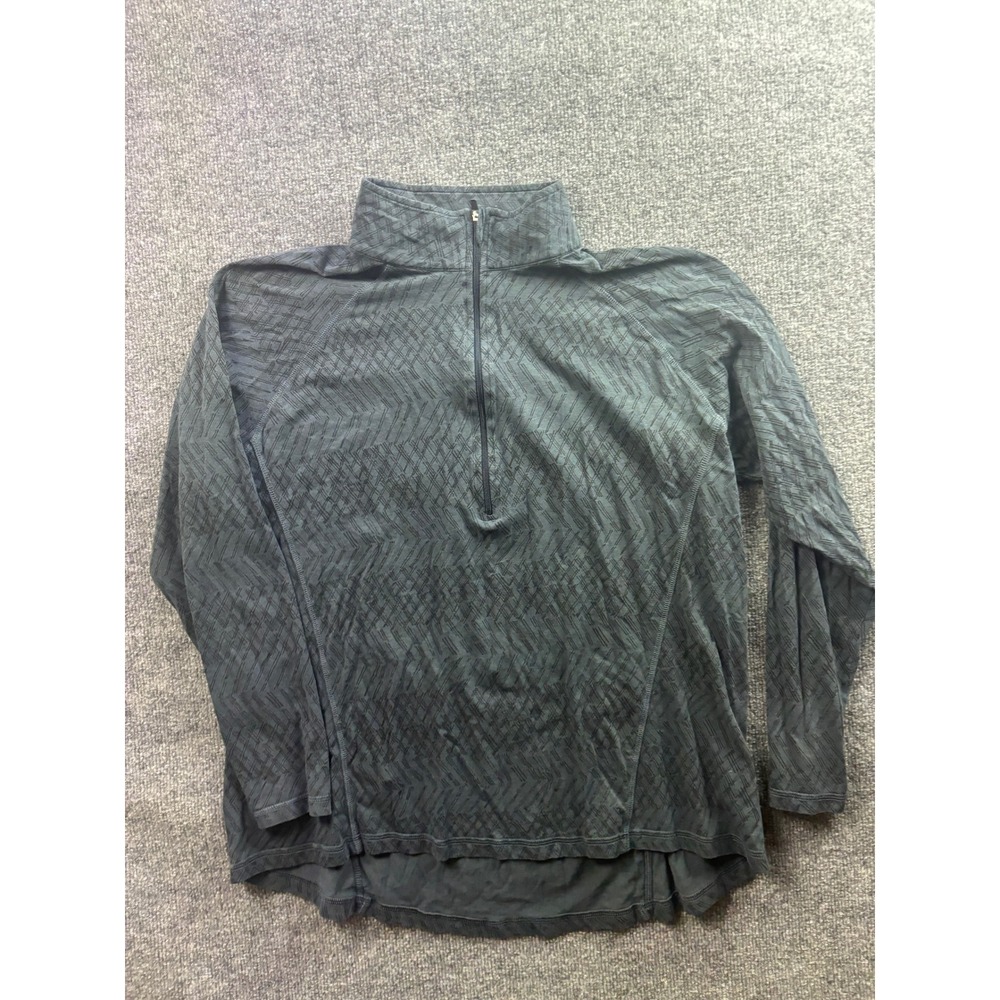 Tasc Performance Pullover Girls L Gray 1/4 Zip Bamboo Cotton Ruched Back Top
